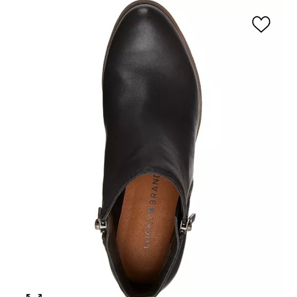 Lucky Brand Basel Black Leather Boots Booties 8.5 - Picture 3 of 9